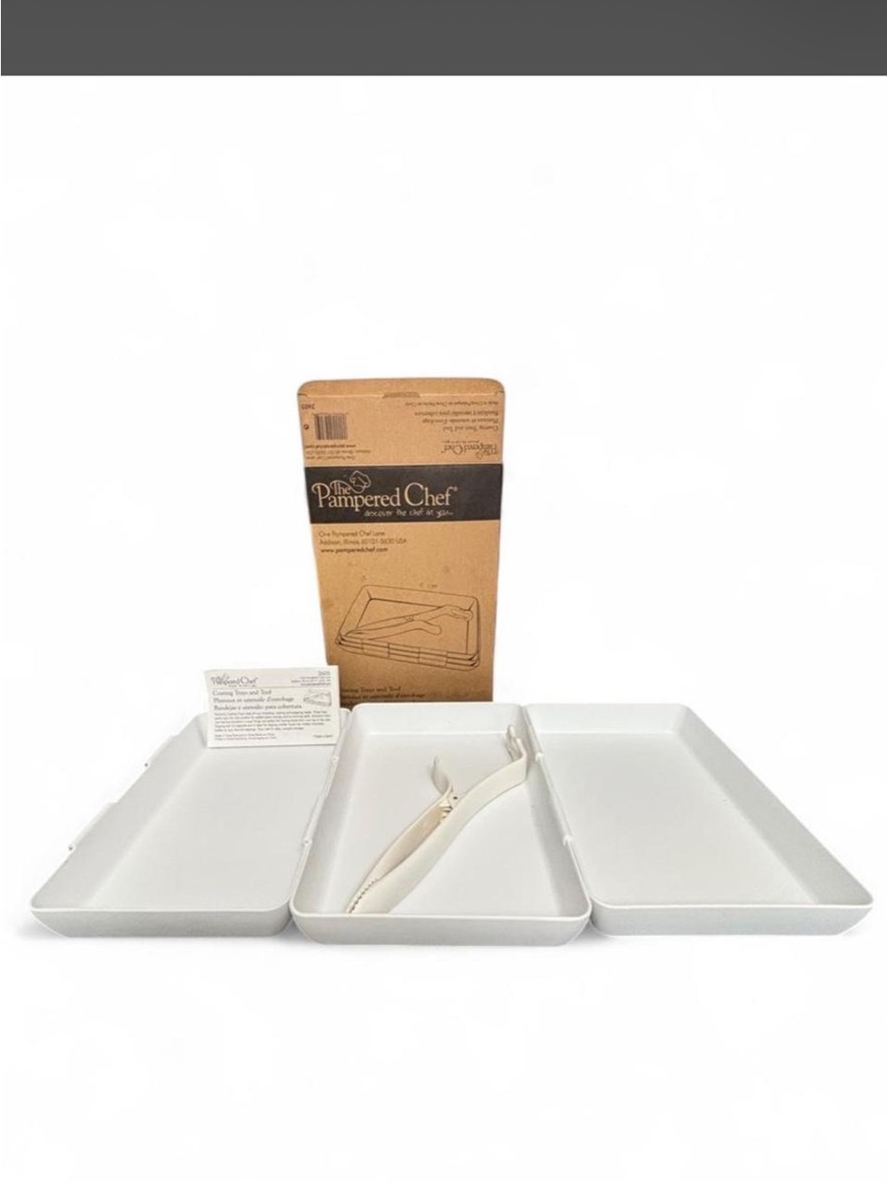 Pampered Chef White Serving Tray Set - Three Section prepping tray